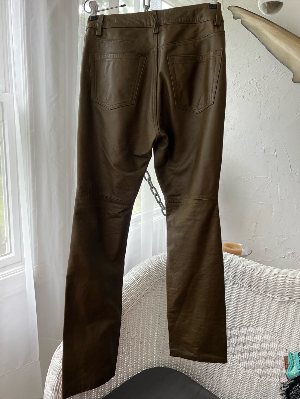 GAP vtg Leather Boot-Cut Jeans with Back Pockets